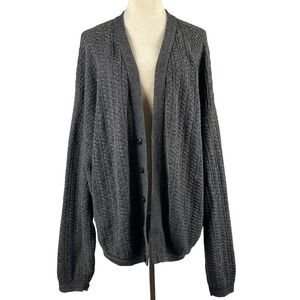Vintage David Taylor Womens XL Gray Knit‎ Button Front Cardigan Sweater USA Made